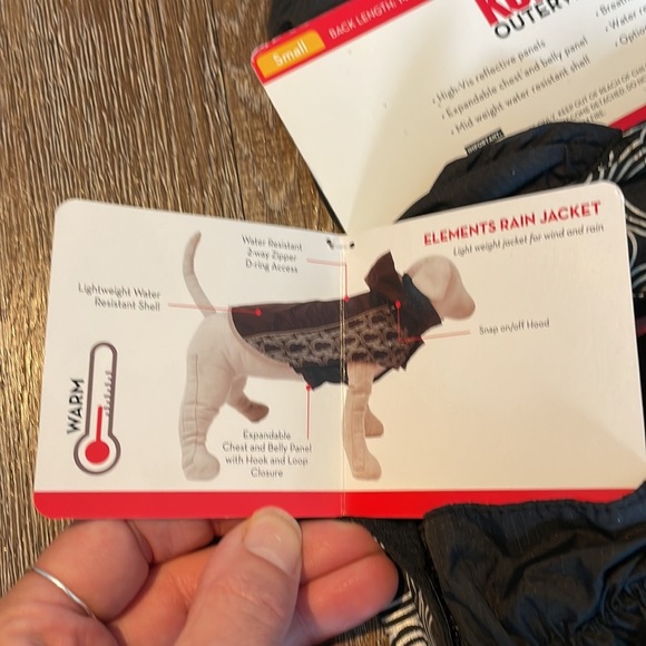 Kong Packable Dog Rain Wind Jacket - black & gray - Sz small. NWT - Picture 4 of 5